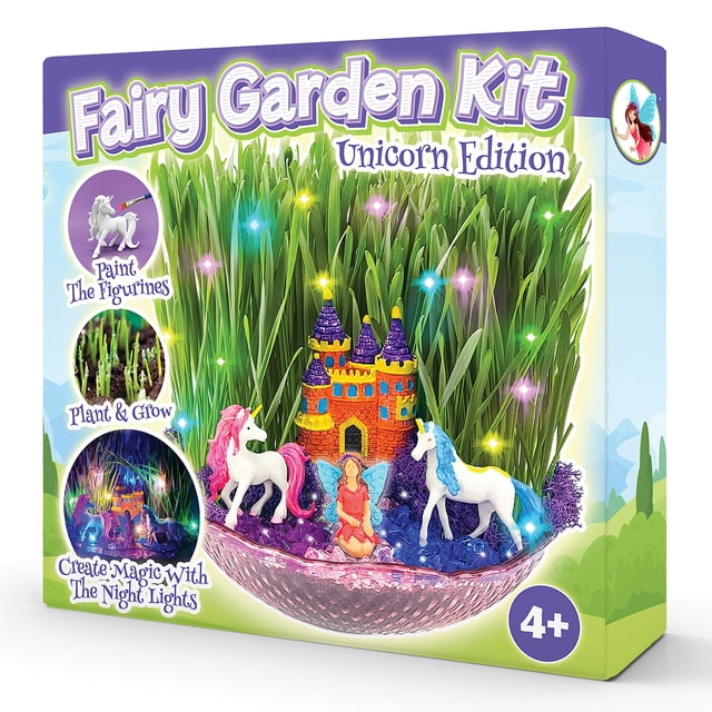 Kit de jardín de hadas Bloonsy Unicorn con luz para niños de 4 a 12 años