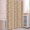 thumbnail image 5 of Shower Curtain Brown Floral Silhouette Shower Curtains for Bathroom Decor, Waterproof Polyester Shower Curtain Set with Hooks, Standard Size 72" x 72" Vintage Spring Flower, 5 of 9