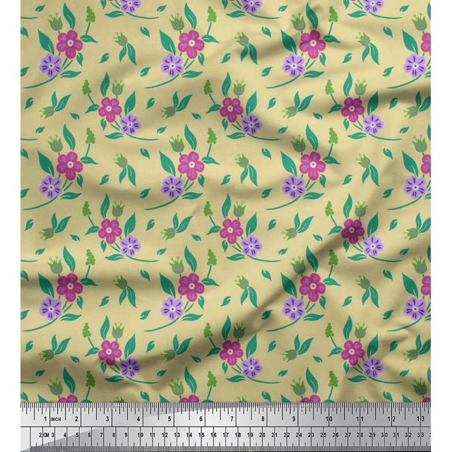 Soimoi Red Rayon Fabric Diamond Geometric Decor Fabric Printed Yard 56 Inch Wide