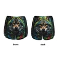 thumbnail image 3 of Salouo Realistic Style Colorful Wolf Print Women's 2 in 1 Running Shorts Double-Layer Shorts Athletic Workout Gym Yoga Shorts Running Shorts for Women-XX-Large, 3 of 7