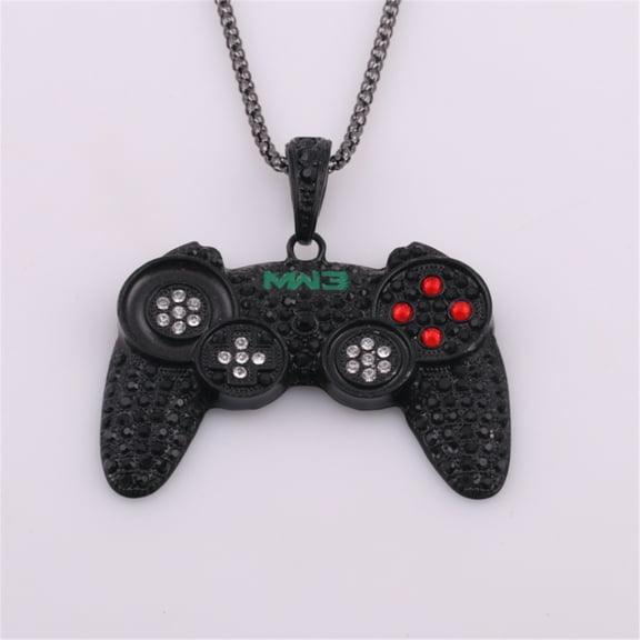 Latrodar Occident New Alloy Game Console Handle Hip Hop Personality Men Necklace Black