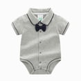 thumbnail image 5 of Baby Onesies Boy Infant Baby Boy Bow Short Sleeve Bodysuit Romper Banquet Wedding Gentleman Jumpsuit Clothes, 5 of 9