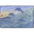 thumbnail image 4 of Dreamtimes Watercolor Dolphins Area Rug, 36"x24" Summer Sea Landscape Non-Slip Washable Indoor Door Mat, Absorbent Floor Mat for Bedroom Kitchen Entryway Bathroom, 4 of 7