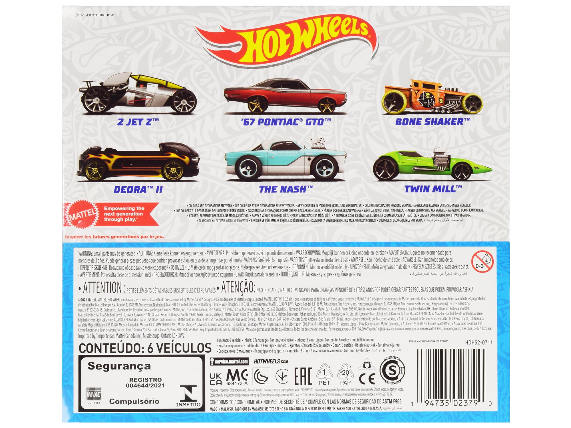 Diecast "Hot Wheels Legends" 6 piece Set Diecast Model Cars by Hot Wheels