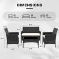 thumbnail image 3 of EastVita 4 Piece Patio Furniture Set, Wicker Rattan Patio Conversation Set, 2 Chairs & One Loveseat & One Coffee Table, Outdoor Patio Furniture Set for Patio Front Porch Balcony Bistro, 3 of 5