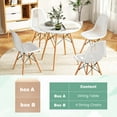 thumbnail image 4 of Costway 5 PCS Dining Table Set for 4 Persons Modern Round Table & 4 Chairs with Wood Leg White, 4 of 8