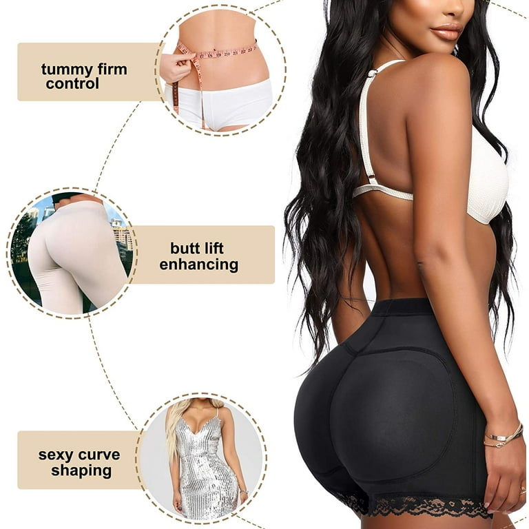 Loday Butt Lifter Padded for Women Seamless Panties Lace Hip Enhancer Tummy  Control Body Shaper Underwear(Black, S) 