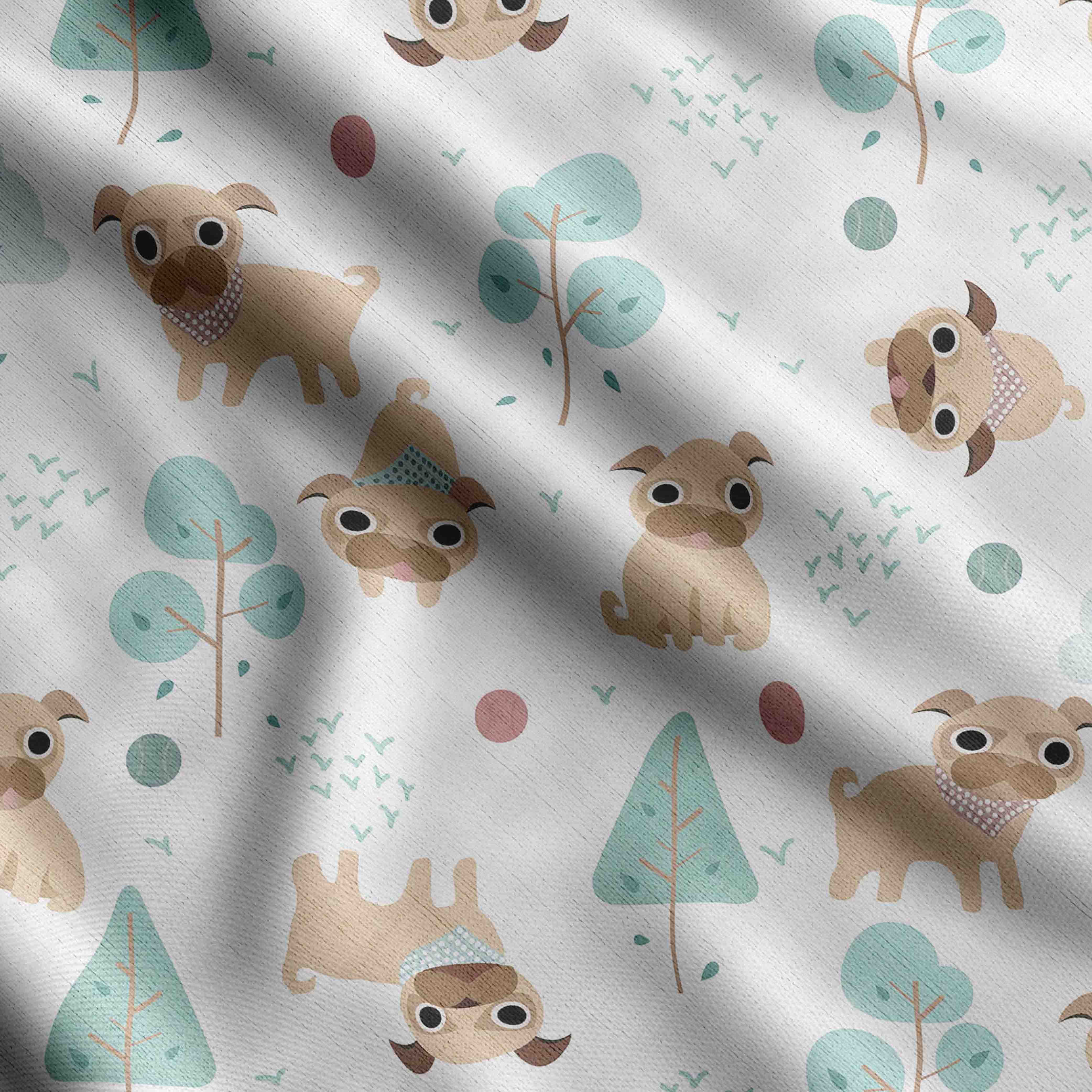 Soimoi Dog Print,Cotton Poplin, Sewing Fabric Sold by The Yard 42 Inch ...