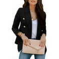 thumbnail image 2 of ONLYSHE Womens Casual Blazer Jacket Gold Button Long Sleeve Work 0ffice Blazer Lapel Open Front Jacket, 2 of 5