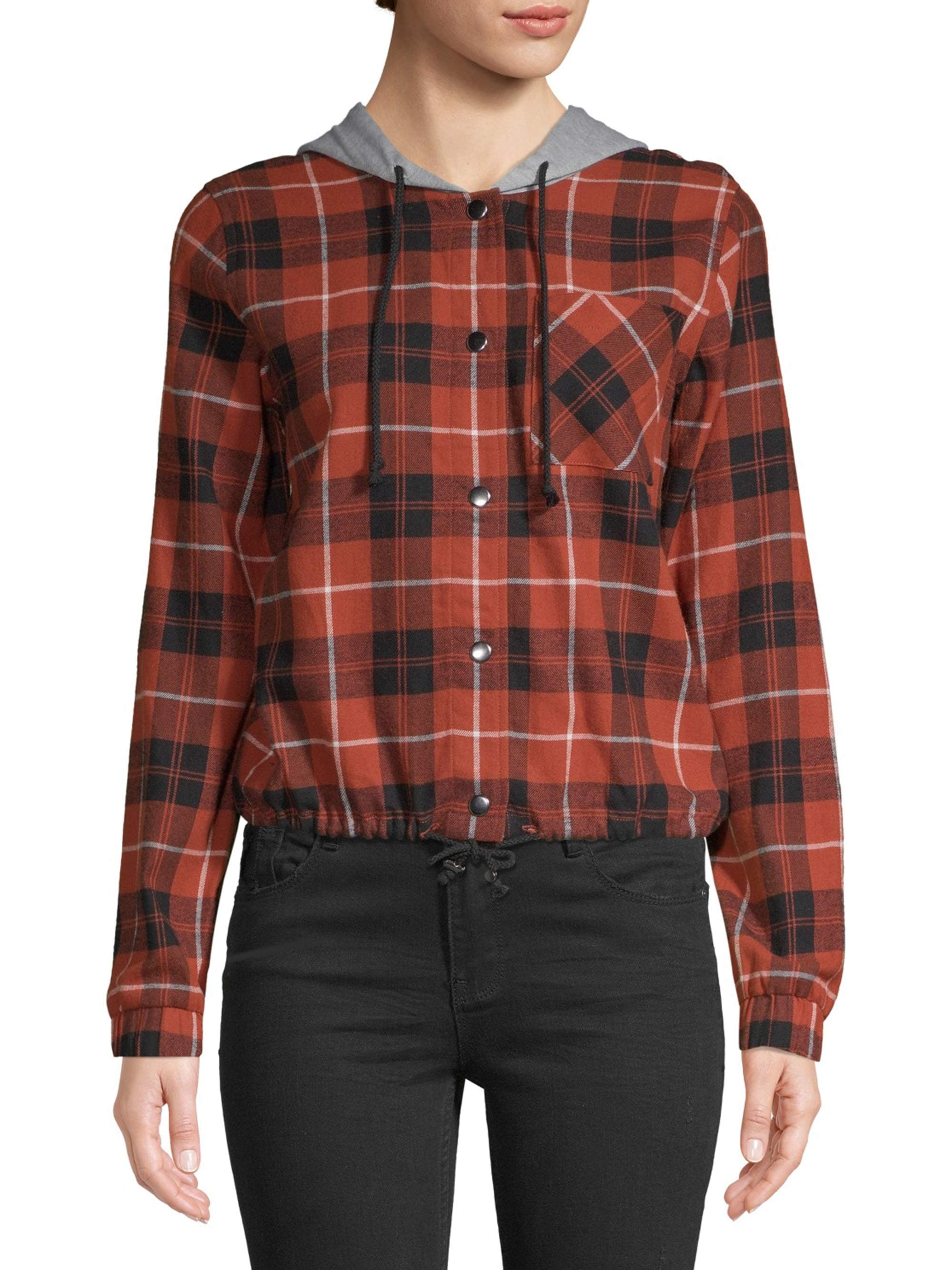 no boundaries plaid hoodie