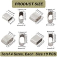 thumbnail image 4 of 60Pcs Slide Charms Stainless Steel Quick Connector Leather Rope Clips Large Hole Slider, 4 of 9
