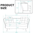 thumbnail image 2 of Holaki 64" Upholstered Fiber Loveseat Sofa with with Cushions and Golden Metal Legs, Home Upholstered Double Couch Livingroom Loveseat, Grey, 2 of 6
