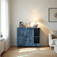 thumbnail image 3 of Litter Enclosure with Litter Collector, Litter Cabinet with Dog-Proof Adjustable Shelf, for Placing Cat Robot 3/4, Power Outlet (Blue), 3 of 9