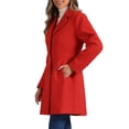 thumbnail image 4 of Abrigo largo de invierno para mujer Inspire Chic, de un solo botón, talla XS, color rojo, 4 of 6