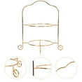 thumbnail image 3 of AMERTEER 1Pc Double Layer Display Rack Cake Tray Rack European Style Snack Stand for Hotel, 3 of 6