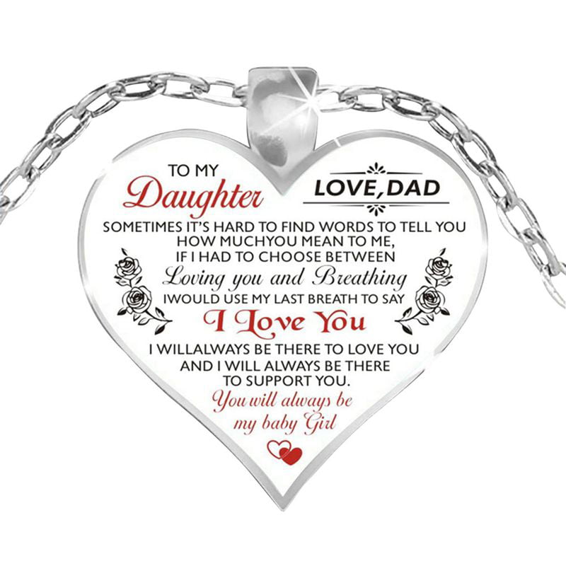 To Our Daughter Heart Necklace Jewelry Gift for Daughter from Mom & Dad