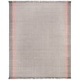 thumbnail image 2 of SAFAVIEH Montauk Sharlene Solid Striped Cotton Area Rug, Terracotta/Grey, 8' x 10', 2 of 7