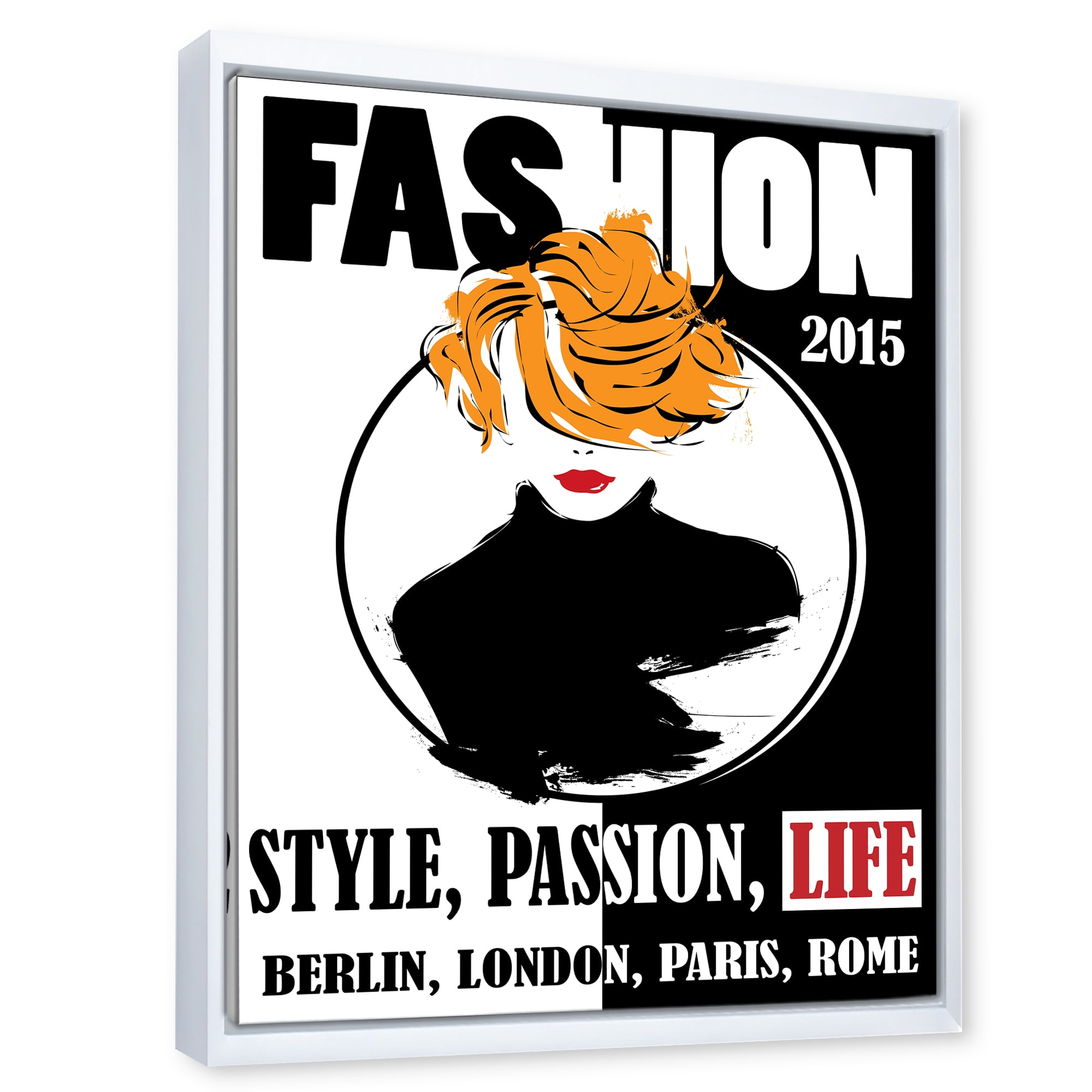 Style Passion Life Fashion Woman V 12 in x 20 in Framed Painting Canvas Art Print, by Designart