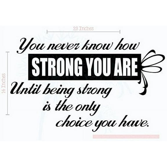 How Strong You Are Until Only Choice Vinyl Letters Art Wall Decals Stickers Cancer Quote Home Décor 23x14-Inch Black
