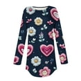 thumbnail image 5 of TrendVibe365 Valentines Womens Tops Long Sleeve Tunic Tops for Women Plus Size Plus Size Round Neck Polyester Casual Love Heart Printed for Leggings for Valentines Gifts Pink 5XL, 5 of 5