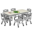 thumbnail image 1 of Garvee Juego de Mesa y Sillas para Actividades Infantiles de 7 Piezas, Altura Ajustable, Gris, 1 of 6