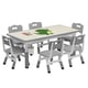 thumbnail image 1 of Garvee Juego de Mesa y Sillas para Actividades Infantiles de 7 Piezas, Altura Ajustable, Gris, 1 of 6