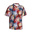 thumbnail image 2 of Uemuo Hawaiian Style Printed Regular Fit Short Sleeve Casual Hawaiian Shirt for Men,Aloha shirt,Tropical shirt,Floral print shirt,Vacation Beach shirt-3X-Large, 2 of 9