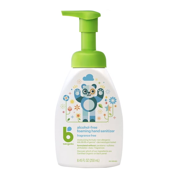 Babyganics Alcohol-Free Foaming Hand Sanitizer, Pump Bottle, Fragrance Free, 8.45 oz