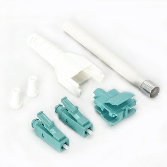 ACCL LC/UPC OM3 Multimode Duplex Uniboot Connector Aqua-White (10pack), 3 Pack