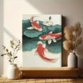 thumbnail image 6 of Koi Fish and Lotus Decorative Painting/Canvas Art， Suitable for Living Room， Bedroom， Dining Room， Study， Office， Hotel， Restaurant， Gallery Wall Decor and Home Decoration， Modern Art Wall Decor., 6 of 8