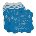 thumbnail image 3 of Inkdotpot Real Rose Gold Foil Merry Christmas & Happy Text Tags Favor Bracket Shape Hang Pack Of 100 Paper Tags, 3 of 7