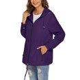 thumbnail image 2 of Avoogue Womens Waterproof Rain Jacket Lightweight Outdoor Active Windbreaker Breathable Hooded Rain Coat, 2 of 7