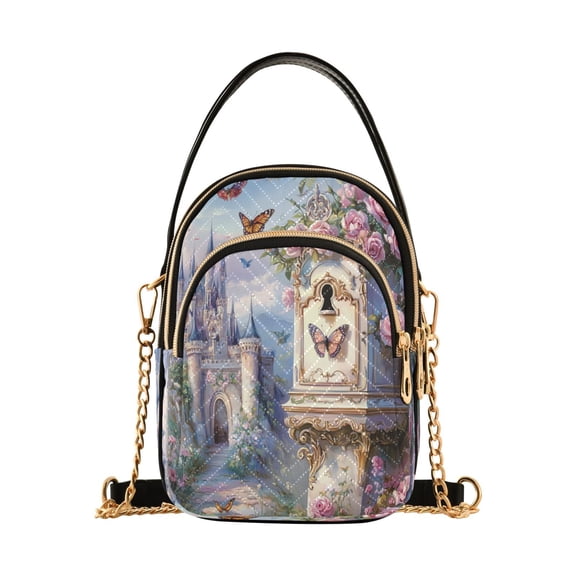 YAZAOO Cross Body Fashion Shoulder Waist Purse Bags Postbox with Roses Pocket Handbags