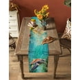 thumbnail image 4 of Sea Turtle Table Runner Coastal Nautical Ocean Summer Beach Tablerunners 13 x 90 Inch, Table Decorations Tabletop Scarf for Summer Gathering Holiday Farmhouse Kitchen Dining Decor, 4 of 6