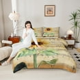 thumbnail image 4 of Castle Fairy Boys Girls Vintage Chic Floral Sunflower 3 Pieces Queen Comforter Set,Musical Notes Melody Ultra Soft Bedding Sets,Rustic Spring Garden Flower Bedding Comforter Set Breathable, 4 of 8
