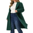thumbnail image 4 of Agnes Orinda Women's Plus Size Long Coats Notched Lapel Double Breasted Winter Coat with Pockets 3X Green, 4 of 6