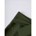 thumbnail image 4 of Army Green Womens A-Line Midi Skirt With Front Bow Tie Waist, Casual And Dressy, 4 of 8