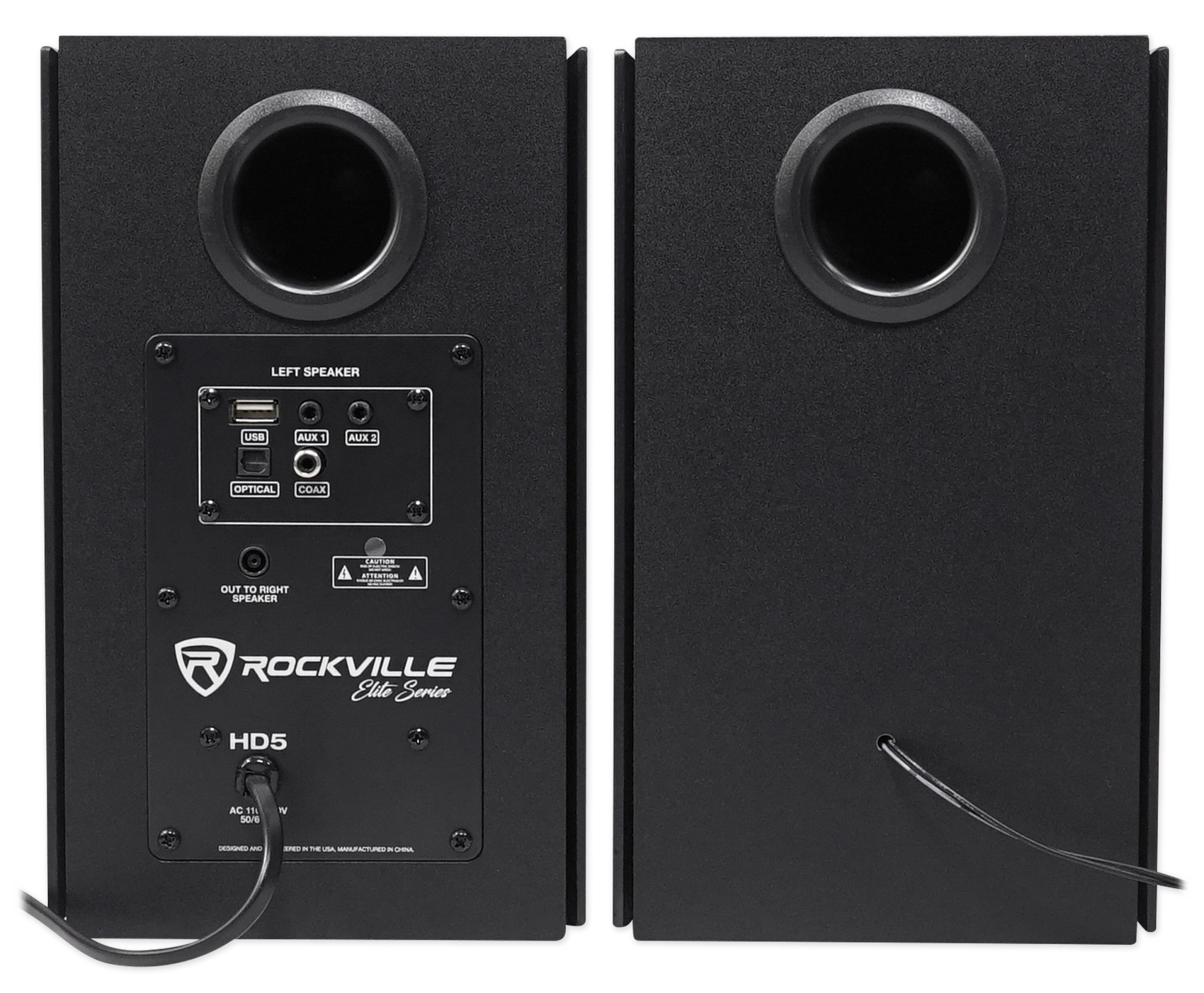 (2) Rockville HD5B 5" Powered Bluetooth Bookshelf Home Theater Speakers+Stands - image 4 of 11
