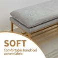thumbnail image 4 of End of Bed Bench with Shelf Linen Upholstered Storage Shoe Bench Modern Bedroom Bench with Metal Legs for Living Room Entryway Dining Room Gray, 4 of 7