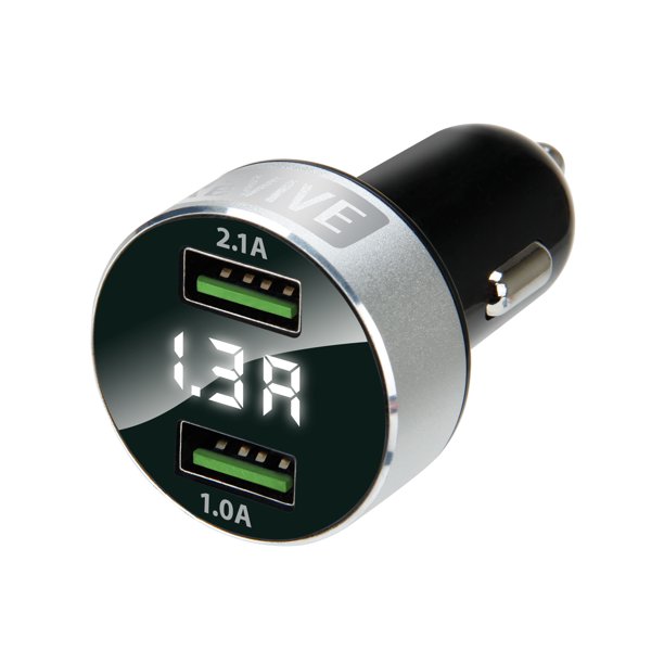 3.1A Dual USB Car Charger Voltmeter Gauge with Smart Charge Technology