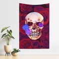 thumbnail image 2 of ZNDUO Retro Red Rose Skull Pattern Tapestry, Wall Tapestries for Bedroom, 60 x 40 inch, 2 of 8