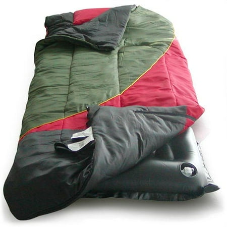 Twin-Size Sleeping Bag and Air Mattress Combo