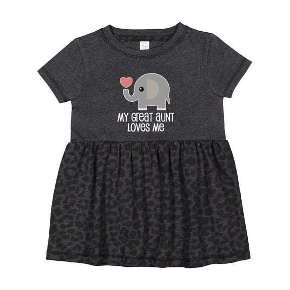 Inktastic Great Aunt Loves Me Elephant Girls Baby Dress