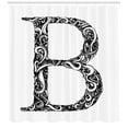 thumbnail image 3 of Ambesonne Letter B Shower Curtain, Abstract Swirls Design, 69"Wx84"L, Black White, 3 of 3