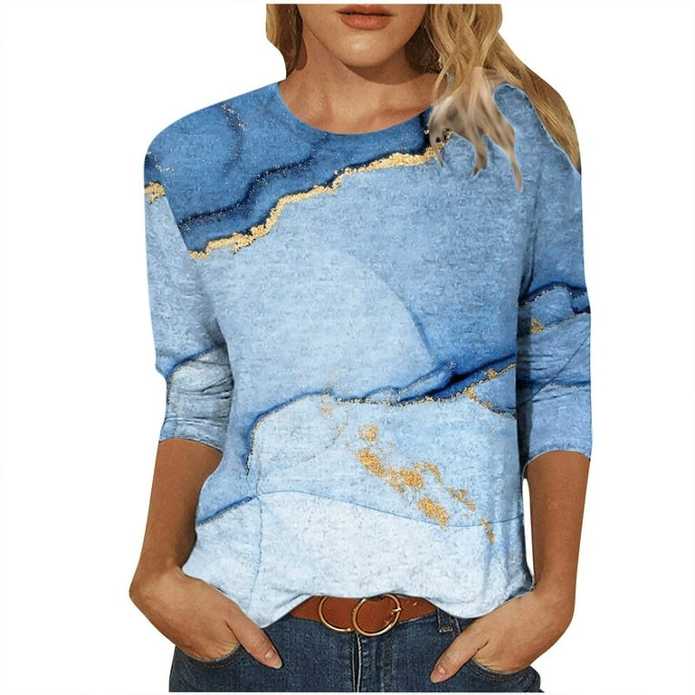 gakvbuo Petite Tops For Women Size Petite 3 4 Sleeve On Clearance