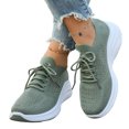 thumbnail image 5 of Womens Lace Up Flying Woven Walking Shoes, Breathable Mesh Soft Sole Sneakers, Lightweight Casual Daily Athletic Footwear Green 39, 5 of 5