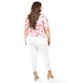 thumbnail image 3 of Blusa estampada con cinturón ajustable Roman Fashion/Tallas Extras, 1895 (Naranja) naranja 38, 3 of 6