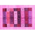 thumbnail image 1 of Ahgly Company Indoor Rectangle Abstract Pink Contemporary Area Rugs, 2' x 5', 1 of 4