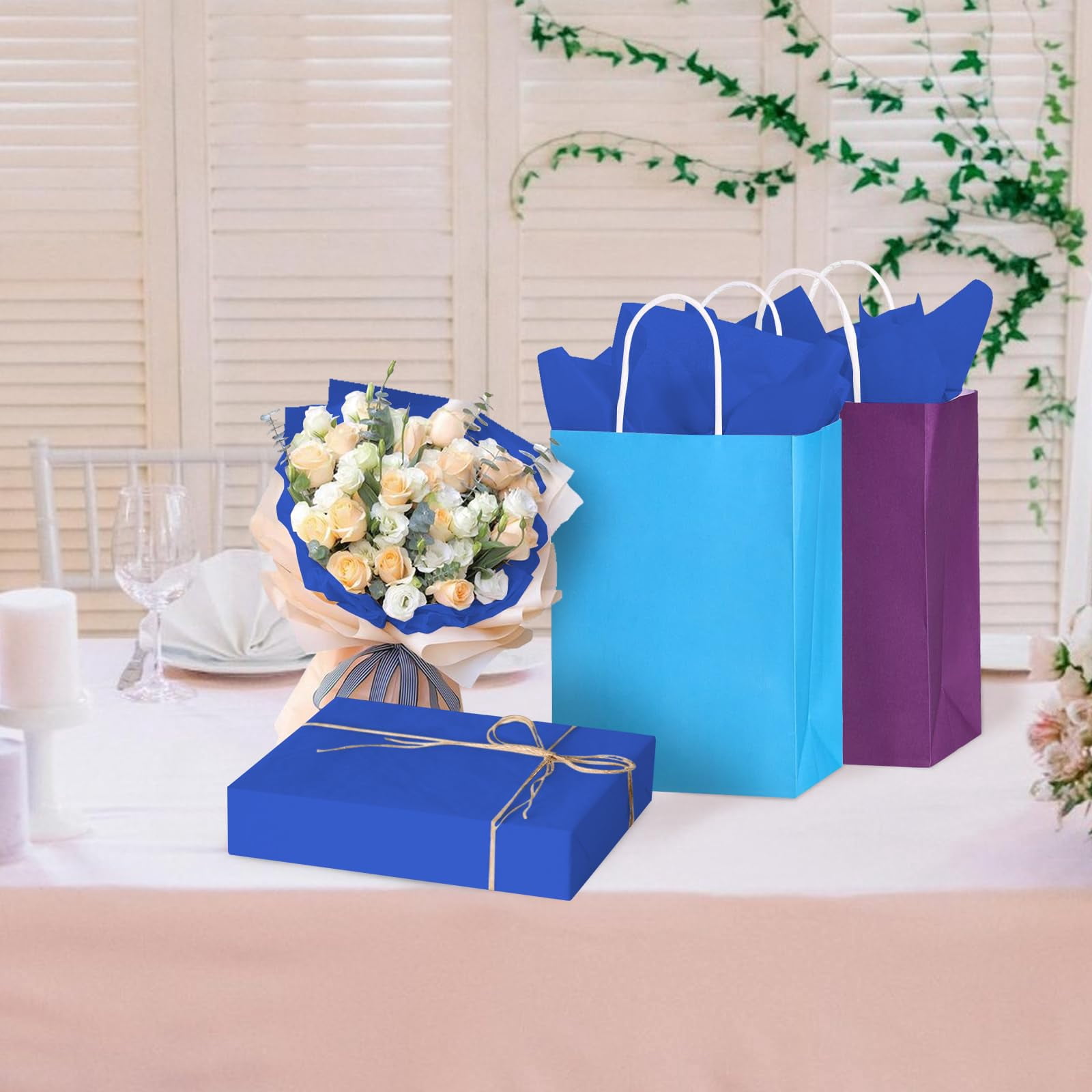 140 Sheets Tissue Paper – 14 x 20 Inch, Bulk for Gift Wrapping, Wedding, Birthday, DIY Crafts, Arts, Decor, Available in Black, Blue, Green, Pink, and White