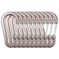 thumbnail image 1 of TFixol 10-Pack Grey Aluminum Alloy S-Shaped Spring Clips, 50x26mm, 5.4g Each, Compact Wire Keychain Hooks, 1 of 5